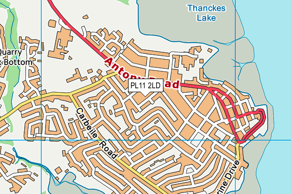 PL11 2LD map - OS VectorMap District (Ordnance Survey)