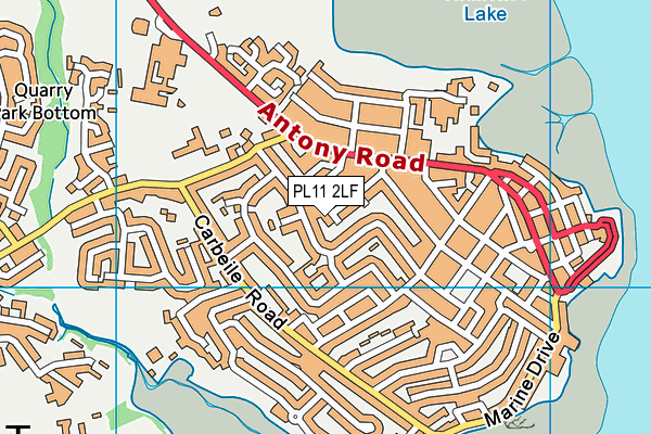 PL11 2LF map - OS VectorMap District (Ordnance Survey)