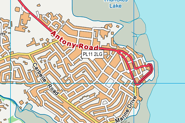 PL11 2LG map - OS VectorMap District (Ordnance Survey)