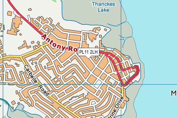 PL11 2LH map - OS VectorMap District (Ordnance Survey)