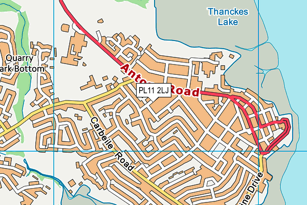 PL11 2LJ map - OS VectorMap District (Ordnance Survey)