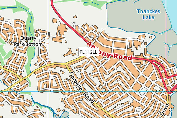 PL11 2LL map - OS VectorMap District (Ordnance Survey)