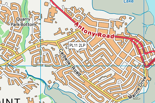 PL11 2LP map - OS VectorMap District (Ordnance Survey)