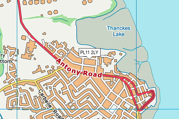 PL11 2LY map - OS VectorMap District (Ordnance Survey)