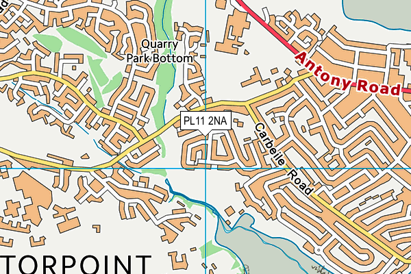 PL11 2NA map - OS VectorMap District (Ordnance Survey)