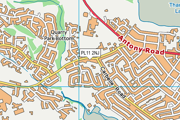 PL11 2NJ map - OS VectorMap District (Ordnance Survey)