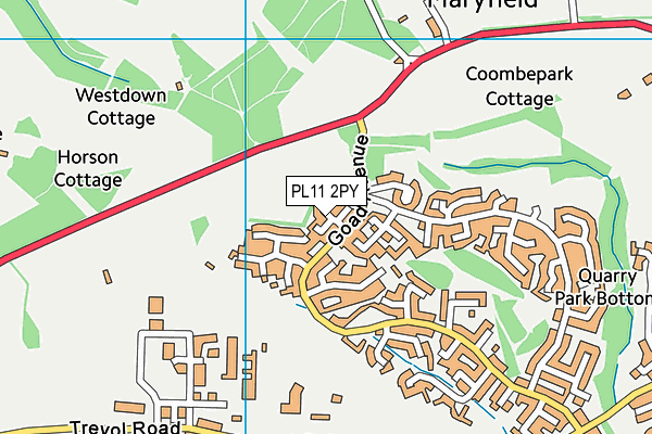 PL11 2PY map - OS VectorMap District (Ordnance Survey)