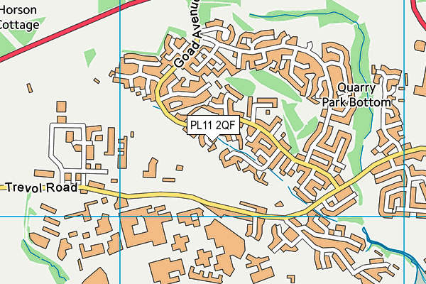 PL11 2QF map - OS VectorMap District (Ordnance Survey)