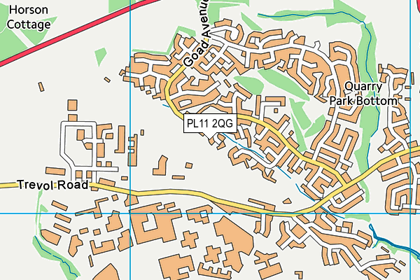 PL11 2QG map - OS VectorMap District (Ordnance Survey)