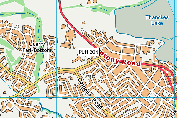 PL11 2QN map - OS VectorMap District (Ordnance Survey)
