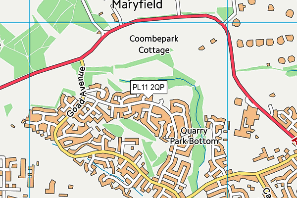 PL11 2QP map - OS VectorMap District (Ordnance Survey)