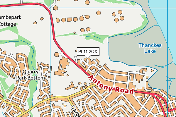 PL11 2QX map - OS VectorMap District (Ordnance Survey)