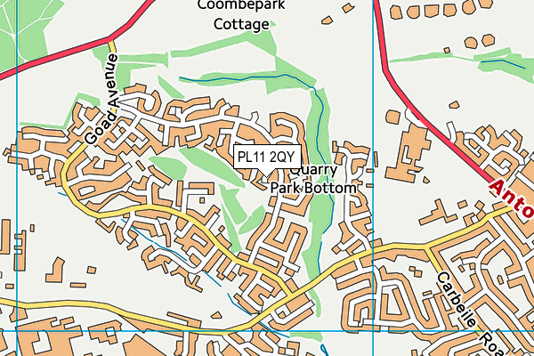 PL11 2QY map - OS VectorMap District (Ordnance Survey)