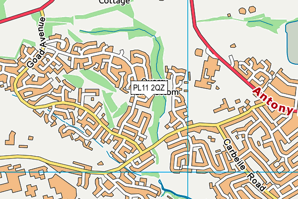 PL11 2QZ map - OS VectorMap District (Ordnance Survey)