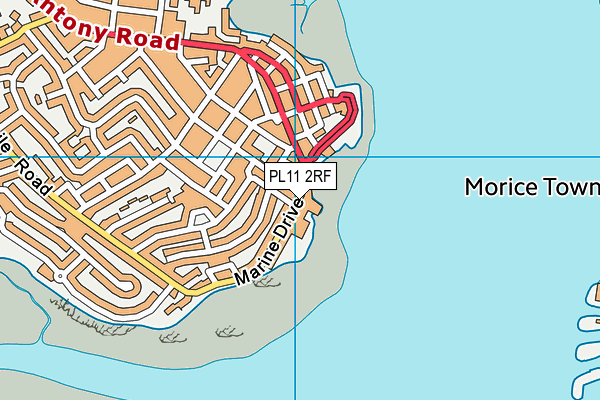 PL11 2RF map - OS VectorMap District (Ordnance Survey)