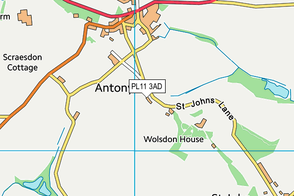 Antony C Of E Primary School map (PL11 3AD) - OS VectorMap District (Ordnance Survey)