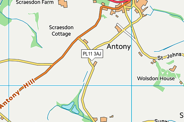 PL11 3AJ map - OS VectorMap District (Ordnance Survey)