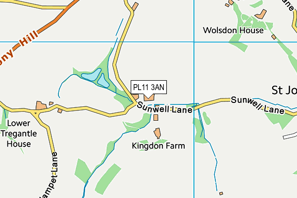 PL11 3AN map - OS VectorMap District (Ordnance Survey)