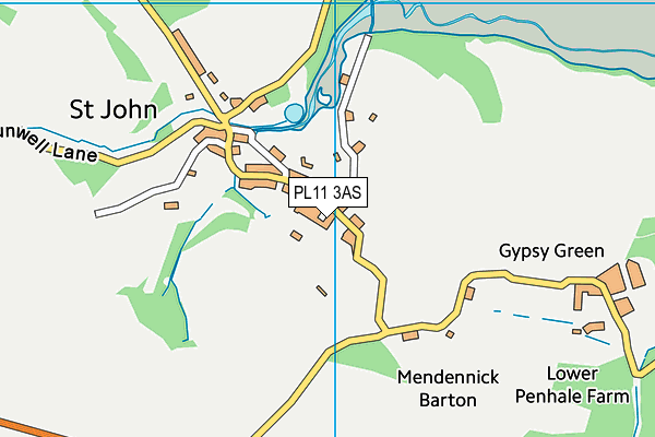 PL11 3AS map - OS VectorMap District (Ordnance Survey)