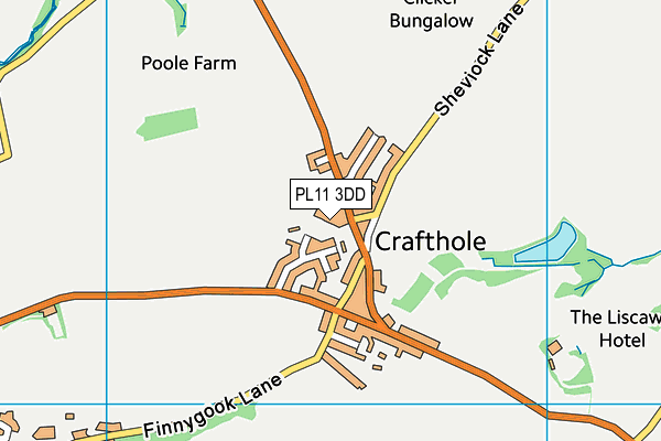 PL11 3DD map - OS VectorMap District (Ordnance Survey)