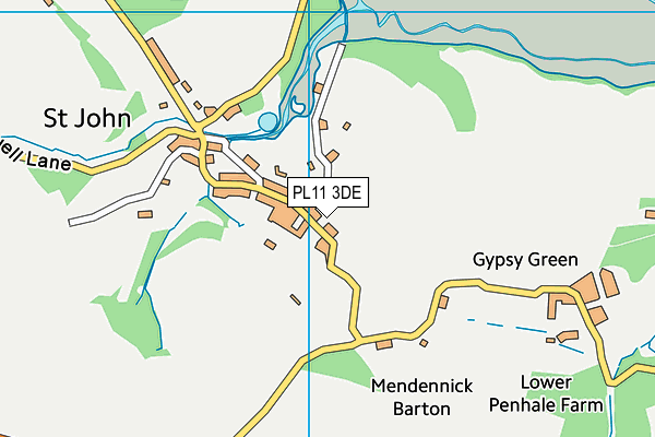 PL11 3DE map - OS VectorMap District (Ordnance Survey)