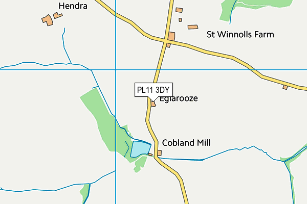 PL11 3DY map - OS VectorMap District (Ordnance Survey)