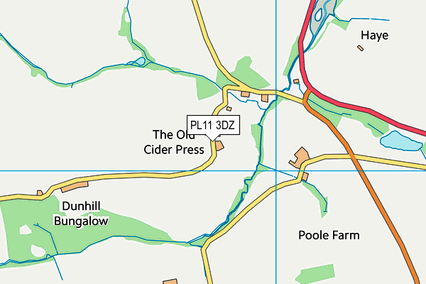 PL11 3DZ map - OS VectorMap District (Ordnance Survey)