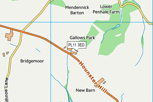 PL11 3ED map - OS VectorMap District (Ordnance Survey)