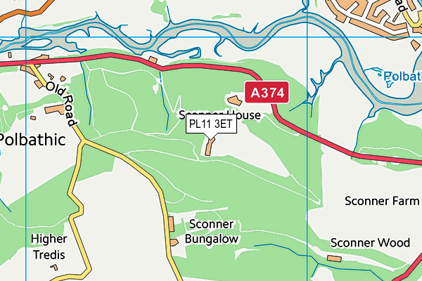 PL11 3ET map - OS VectorMap District (Ordnance Survey)