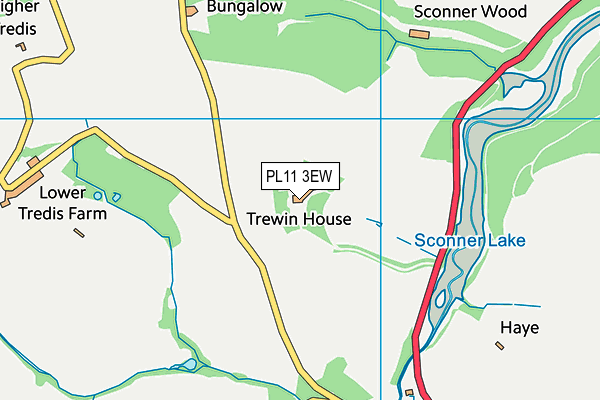 PL11 3EW map - OS VectorMap District (Ordnance Survey)