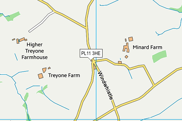 PL11 3HE map - OS VectorMap District (Ordnance Survey)