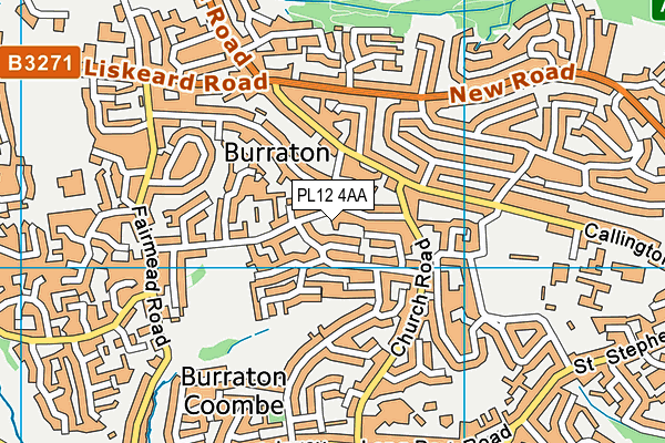 PL12 4AA map - OS VectorMap District (Ordnance Survey)