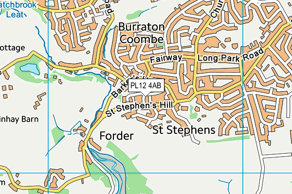 PL12 4AB map - OS VectorMap District (Ordnance Survey)