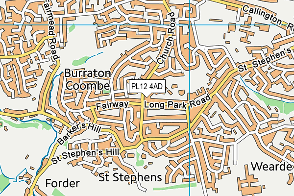 PL12 4AD map - OS VectorMap District (Ordnance Survey)
