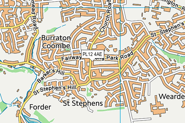 PL12 4AE map - OS VectorMap District (Ordnance Survey)