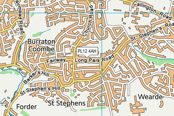 PL12 4AH map - OS VectorMap District (Ordnance Survey)