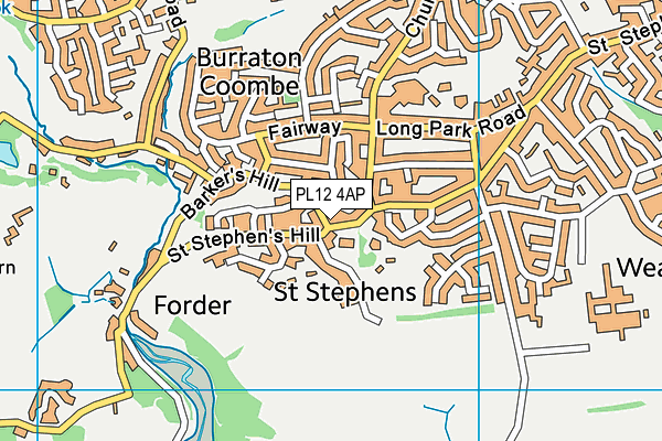 PL12 4AP map - OS VectorMap District (Ordnance Survey)