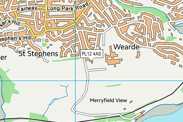 PL12 4AS map - OS VectorMap District (Ordnance Survey)