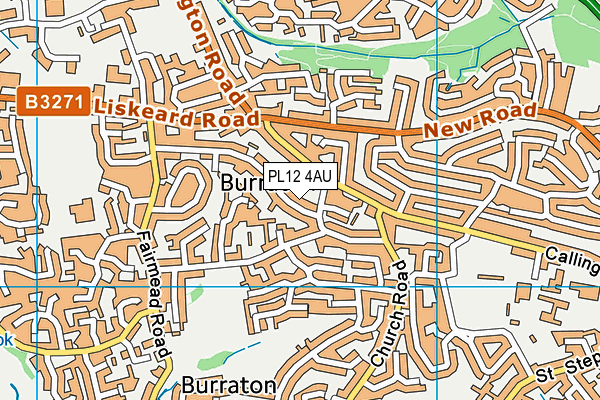 PL12 4AU map - OS VectorMap District (Ordnance Survey)