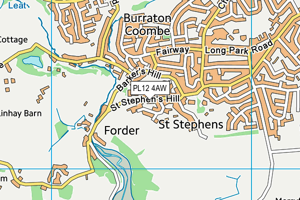 PL12 4AW map - OS VectorMap District (Ordnance Survey)