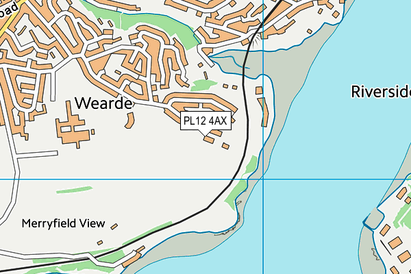 PL12 4AX map - OS VectorMap District (Ordnance Survey)