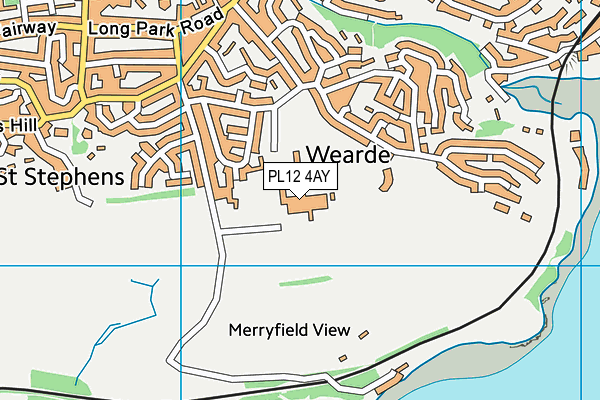 PL12 4AY map - OS VectorMap District (Ordnance Survey)