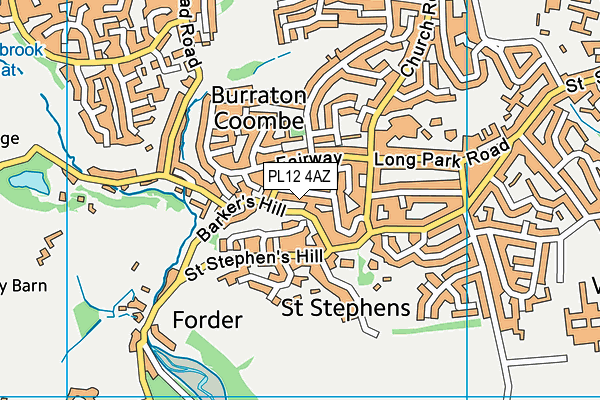 PL12 4AZ map - OS VectorMap District (Ordnance Survey)