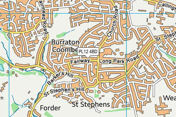 PL12 4BD map - OS VectorMap District (Ordnance Survey)