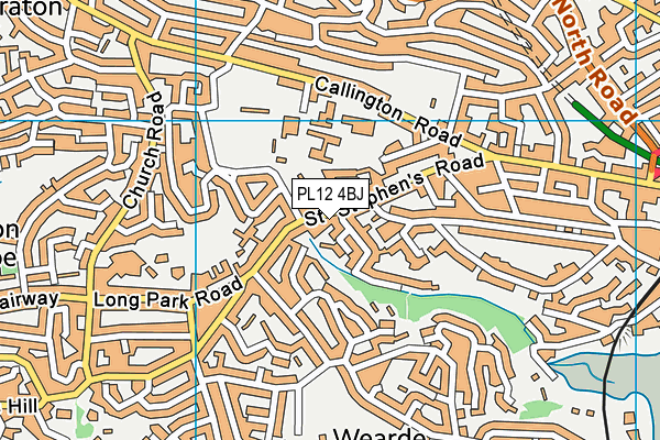 PL12 4BJ map - OS VectorMap District (Ordnance Survey)