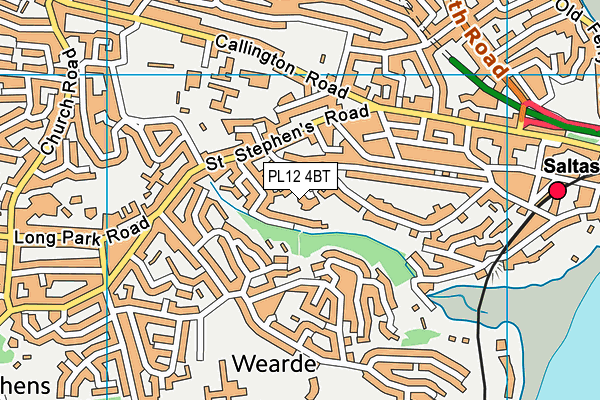 PL12 4BT map - OS VectorMap District (Ordnance Survey)