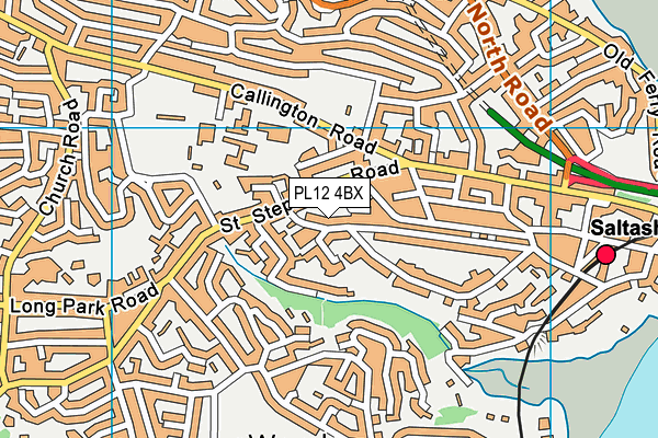 PL12 4BX map - OS VectorMap District (Ordnance Survey)