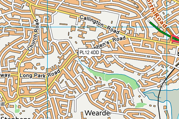 PL12 4DD map - OS VectorMap District (Ordnance Survey)