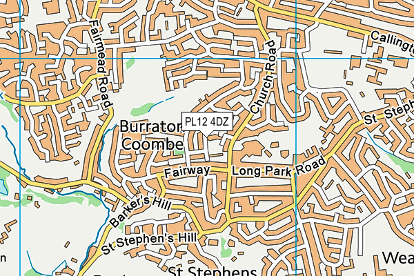 PL12 4DZ map - OS VectorMap District (Ordnance Survey)