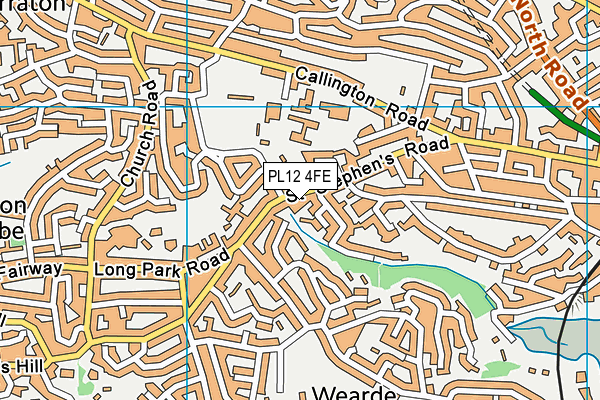 PL12 4FE map - OS VectorMap District (Ordnance Survey)